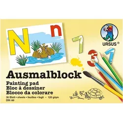 Ausmalblock Buchstaben und Zahlen