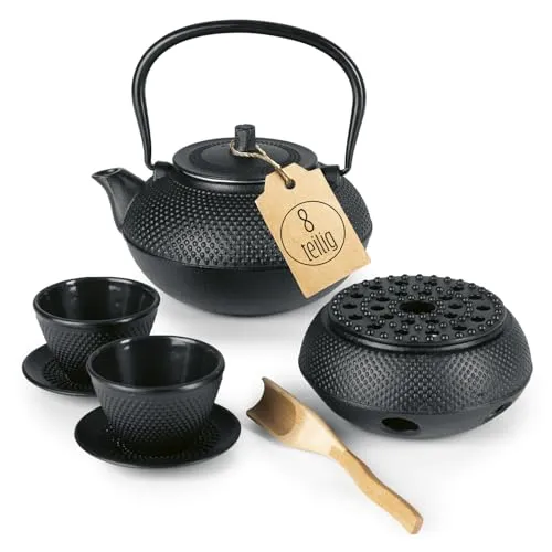 Lumaland 8-teiliges Tee Set mit gusseiserner Teekanne von Lumaland