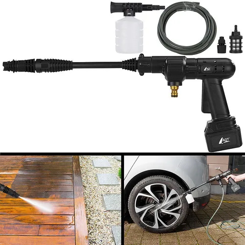 AGT Mobiler Akku-Druckreiniger mit Schaumdüse, 30bar, 33W, 1.500mAh, 22V