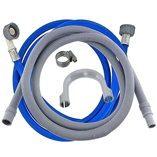 SPARES2GO Universal Kaltes Wasser füllen Lange Einlass Rohr Futter (3,5m) + 2,5m Ablass Schlauch Verlängerung Kit