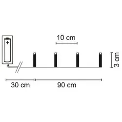 LED-Minilichterkette, 10 warmweiße LEDs Kunststoffsterne - Transparent/Weiß