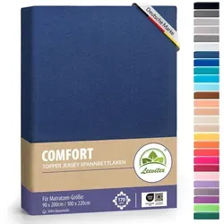 leevitex® Spannbettlaken Topperbezug Premium 170, Gummizug: Rundum-Gummizug, schwer und blickdicht, 100% Baumwolle, für Topper