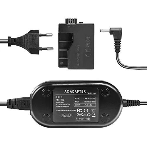 Netzteil mit Akkuadapter für Canon EOS 450D, EOS 500D, EOS 1000D - ersetzt ACK-E5, DR-E5, CA-PS700