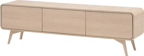 Lowboard Torsby - Eiche Natur mit Push-to-Open - Stylisches Lowboard in Eiche Natur, ideal für Unterhaltungselektronik. Mit grifflosen Klappen und abgerundeten Ecken bietet es Platz und Eleganz in Ihrem Wohnzimmer. Einfacher Aufbau dank übersichtlicher Anleitung.