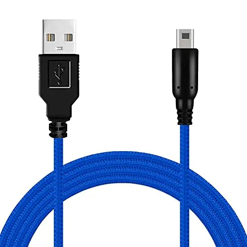 OcioDual 3DS Ladekabel, USB Ladegerät Kabel 3DS XL, 1,2m, Kompatibel mit DSi, DSi New 2DS XL Konsolen, 2DS USB Ladekabel, USB-Netzadapter, Netzteil Adapter Power Charger, Blau