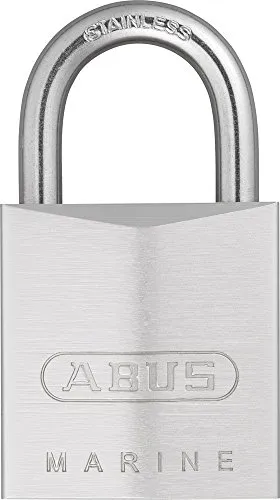 ABUS Marine Vorhängeschloss 75IB/30 - wetterfest - Messing-Schlosskörper mit Nickel Pearl Beschichtung - ABUS-Sicherheitslevel 5 - Silber