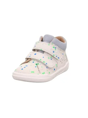Superfit SUPERFREE Lauflernschuh, Weiß/Hellblau 1000, 20 EU - Lauflernschuhe für Jungen: Barfußschuh mit anatomischer Form für gesunde Fußentwicklung und herausnehmbarer Einlegesohle aus chromfreiem Leder.