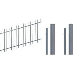 Alberts Metallzaun Chaussee verstellbar 100 cm - Gartenzäune in anthrazit, pulverbeschichtet und verstellbar von 4 bis 10 m, ideal für individuelle Anwendungen im Garten.