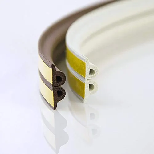 Dichtung, Dichtungsband für Fenster und Türen, Länge: 5 m, 9 x 5,5 mm, weiß, P-Profil, aus EPDM