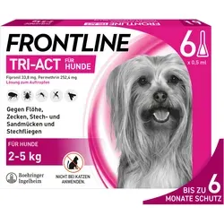 FRONTLINE TRI-ACT für Hunde (2-5kg) - Effektiver Schutz gegen Zecken, Flöhe & Insekten - Zeckenmittel & Flohmittel für Haustiere - Frontline Tri-Act bietet wasserfesten, langanhaltenden Schutz vor Parasiten und verringert das Risiko von durch Parasiten übertragenen Krankheiten.