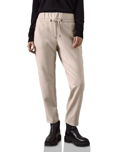 Jogger Pants CECIL Damen XL - Beige, Casual Fit - Modische Jogger Pants in Leder-Optik für Damen, mit bequemen Tunnelzugbund und seitlichen Taschen. Ideal für lässige Outfits und hohen Tragekomfort.