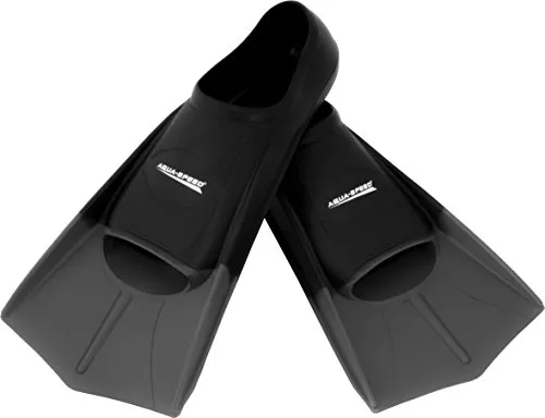 Aqua Speed HIGH TECH Kurze Trainingsflossen | Schwimmflossen | Schwimmtraining | Kurzflossen | Taucherflossen | Größen 33-48, Farbe:silber/26, Größen:35/36