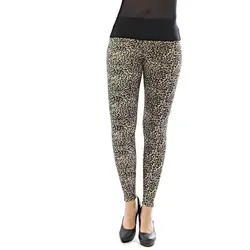 YESET Leggings Damen Leggings lang hoher Bund Hose Leopard Tier Muster hoher Bund braun L