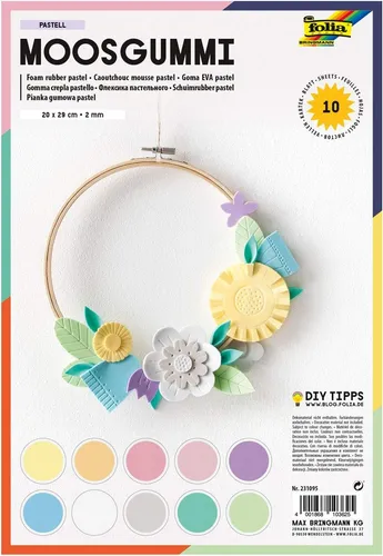 folia Moosgummi PASTELL nicht selbstklebend 10 Blatt