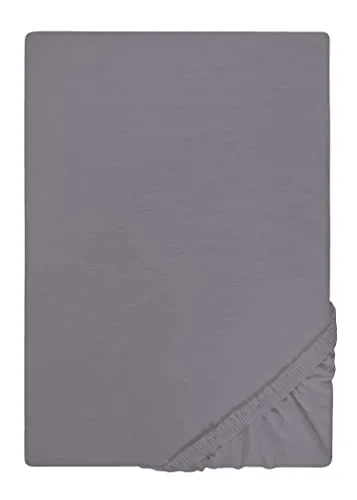 Traumhaft Schlafen - Castell - Markenbettwäsche 0077113 Spannbetttuch Jersey Stretch 1x 90x190 cm - 100x200 cm, Silber/grau
