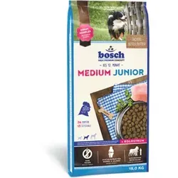 Bosch Junior Medium 15 kg - Hochwertiges Hundefutter - Hundefutter für mittelgroße Hunde (15-25 kg) mit optimaler Krokettengröße für eine gesunde und ausgewogene Wachstumsphase.