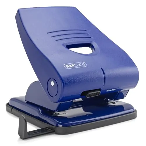 Rapesco PF835PL2 2-Fach Locher 835-P, 40 Blatt Stanzkapazität, Blau