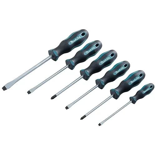 Makita Schraubendreher-Set 6-teilig (E-10506) - Werkstatt-Handwerkzeug: Hochwertiges 6-teiliges Schraubendreher-Set von Makita, perfekt für präzises Arbeiten und optimale Handhabung.