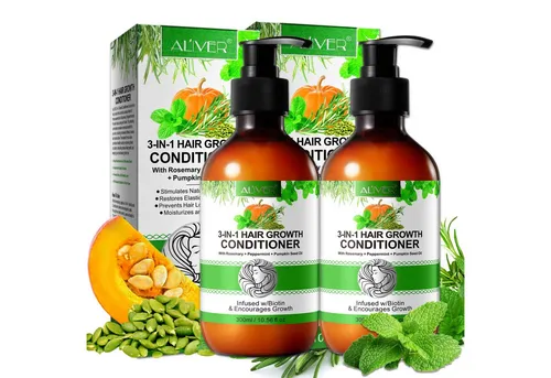 ALIVER Haarspülung mit Biotin und Rosmarin - 3-in-1 Haarpflege - Spülung für alle Haartypen mit Biotin, Rosmarin- und Pfefferminzöl. Fördert gesundes Haarwachstum, spendet intensive Feuchtigkeit und verleiht natürlichen Glanz.