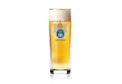 Hofbräuhaus München Bierglas Dayton Becher Bayern 0,5 L, Glas, mit edlem Goldrand und HB-Logo mit bayerischen Rauten und Löwen Dekor