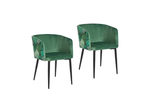 HTI-Living Esszimmerstuhl Destin Leaf Grün (Set, 2 St) - Stühle mit Armlehnen aus Samt im modernen Retro-Design, bequem gepolstert und ideal für stilvolle Esszimmer.