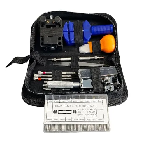 Uhrenhuette Uhrmacherwerkzeug Set 384-teilig mit Federstege 10-27 mm