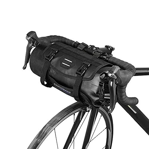 Lixada Fahrradtasche, wasserdicht, für Mountainbike, MTB, Frontrahmen, Lenker, Korb, mit Reißverschluss, 3 l, 7 l, verstellbar (schwarz)