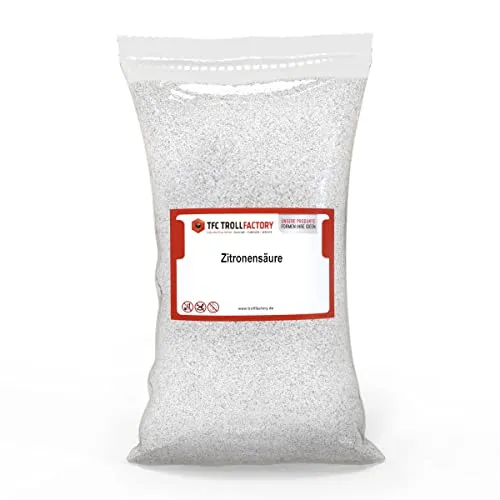 TFC Troll Factory Hochwertige Zitronensäure wasserfrei, hochlösliches kristallines saures Pulver, natürliche farb- und geruchlose Säure, ideales Reinigungsmittel