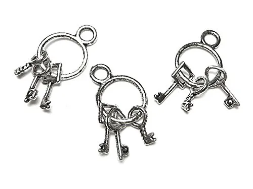 Anhänger als Schlüsselringe in antik silberfarben von Vintageparts, DIY-Schmuck 3