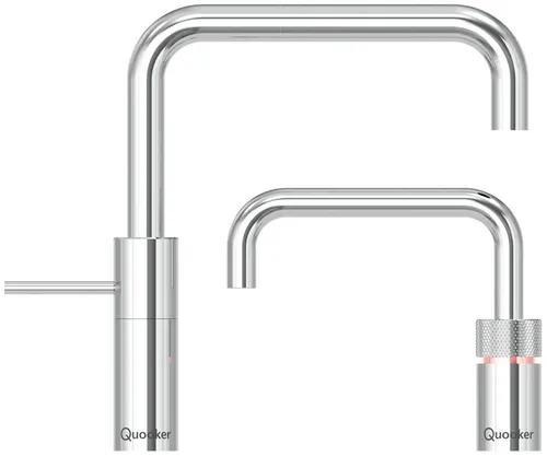 QUOOKER Küchenarmatur Nordic Square Twintaps mit COMBI Reservoir & CUBE verchromt glänzend *inkl. 7 JAHRE GARANTIE*