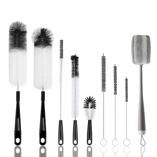 Stück Flaschenbürsten, 42cm Langer Griff Reinigungsbürste mit Flaschenbürste Schwamm Flaschenreiniger Gläserbürste für Babyflaschen Milchflaschen Glaskaraffe 9