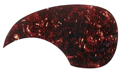 GEWA Fire & Stone Schlagbrett/Deckenschoner schildpatt, selbstklebend, Stärke 0,75 mm, für Schalllochradius 64mm, traditionelle Form, MARTIN-style, Schwarz, Pfirsich, Rot, Einheitsgröße