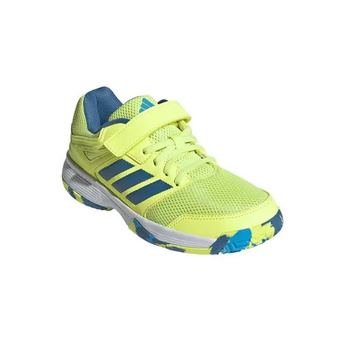 adidas Hallen-Indoorschuhe Speedcourt Velcro limegrün/blau Kinder, Größe Euro (US): 30 (12)