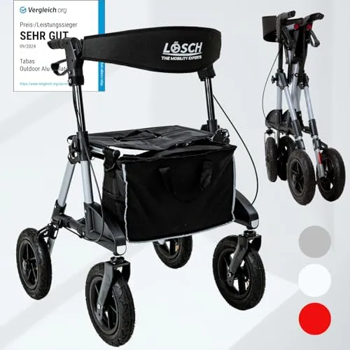 Lösch Reha Rollator Tabas Gr.M – Faltbar & leicht mit Luftbereifung