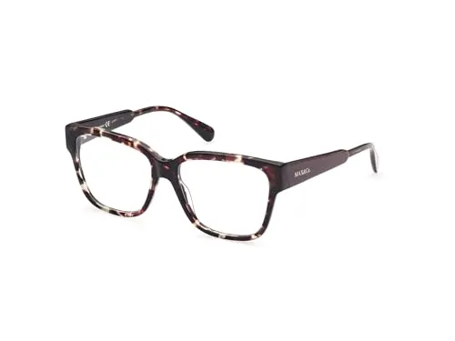 MAX&Co. Brille mit Sehstärke für Damen optional mit Sonnenbrillentönung oder Blaulichtfilter, Quadratisch, gefertigt aus Acetat, Modell: MO504805254 (inklusive Brillenetui)