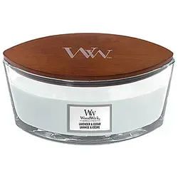 WoodWick Lavender & Cedar 453,6 g - Hochwertige Duftkerze, kombiniert beruhigende Lavendel- und erdige Zedernnoten für entspannende Atmosphäre, ideal für Zuhause.