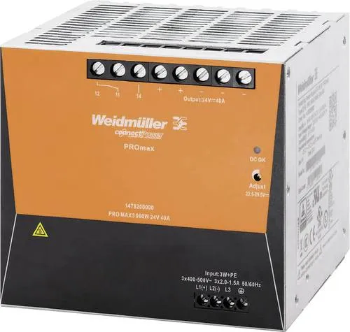 WEIDMÜLLER PRO MAX3 960W 24V 40A Stromversorgung - SPS-Netzteile mit hoher Effizienz und zuverlässiger Leistung für industrielle Anwendungen.