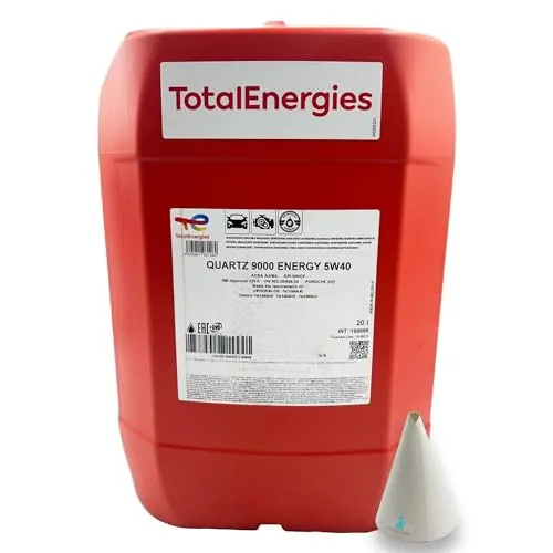 L Total Quartz 9000 Energy 5W-40 I passend für | VW 502.00/505.00 | MB 229.5 | Porsche A40 | 20 Liter | Motoröl | Motorenöl | mit Trichter | weitere Empfehlungen siehe Artikelbeschreibung 20