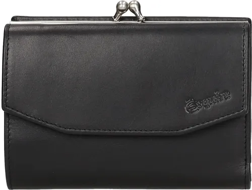 Esquire Geldbörse New Silk, Leder, schwarz in schwarz von Esquire