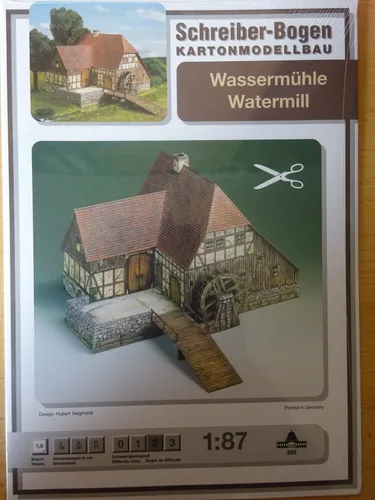 Wassermühle 1:87 H0 Kartonbausatz *NEU* Schreiber- Bastelbogen