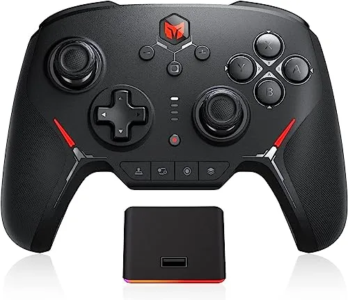 BIGBIG WON Switch Controller mit Ladestation, Wireless Bluetooth-Controller mit Vollmechanischen Tasten für Switch/PC/IOS/Android, ALPS Joystick|Gyroskop|NFC Aufwecken Funktion|Turbo|Vibration|Macro