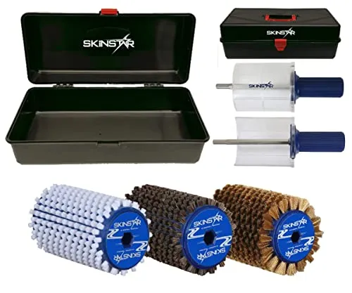 SkinStar Komplett Bürsten Set Rotorbürste WorldCup Wachskoffer 6-teilig-100mm