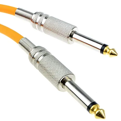 Profi 6,35 mm Verluste Lärm Gitarren Kabel Metall Anschlüsse Orange 5 m Vergoldeten [5 Meter/5m]