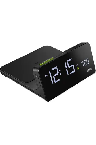 Braun Digitaler Wecker BC21B mit Qi-Schnellladepad in schwarz von Braun