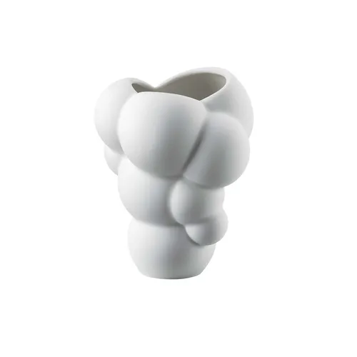 Rosenthal Skum Weiss matt Vase 10 cm - Elegante Mini-Vase aus weißem Porzellan, perfekt für kleine Blumenarrangements oder als stilvolles Geschenk. Die matte Oberfläche und seidige Haptik machen sie zum Blickfang in jedem Interieur.