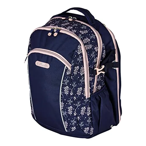 Herlitz Schulrucksack Ultimate Blossom - Leichter Rucksack für Mädchen - Schulranzen aus 70% recyceltem Material, unter 1 kg leicht und mit optimaler Sichtbarkeit im Dunkeln. Ideal für Schule und Freizeit.