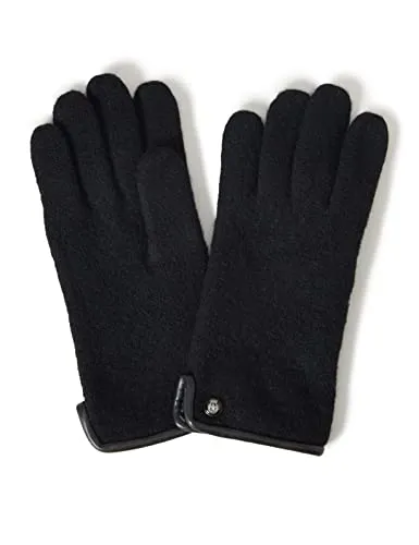Roeckl Damen Klassisk Gåhandske Handschuhe, Schwarz (Black 000), 6 EU - Handschuhe & Fäustlinge für Damen, aus reiner Schurwolle mit feinem Lederpaspol für stilvollen Komfort und Wärme.