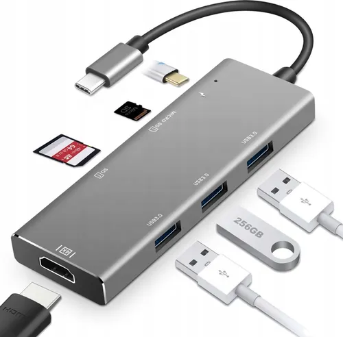 HUB USB-C-Adapter HDMI 4k USB 3.0 5Gbps 100W für PC/Mac/Steam