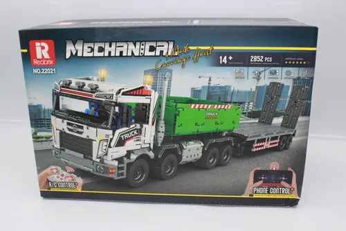 Reobrix 22021 LKW Kipplaster 2852 Teile - Konstruktionsspielzeug für Fahrzeuge & Transport, 2852 Klemmsteine für kreative Bauprojekte, ideal für RC-Fans und Bauliebhaber ab 14 Jahren.