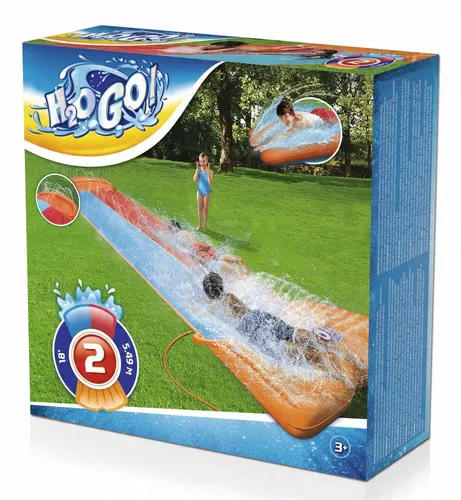 BESTWAY WASSERRUTSCHBAHN RUTSCHBAHN 2 BAHNEN 5,49 M FÜR ZWEI KINDER